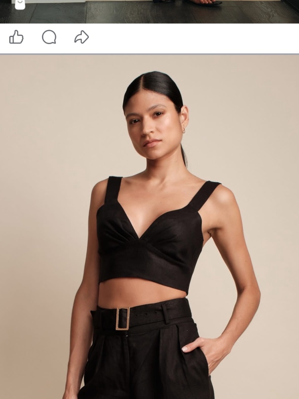 NWT! Gorgeous HEVRON Levy Linen Top in Black